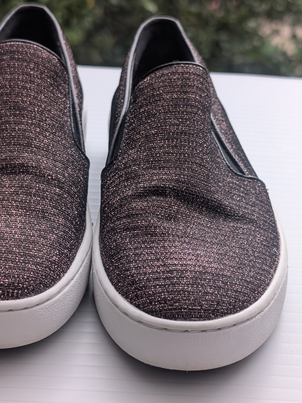 Michael Kors Black Slip-On Sneakers with White Trim